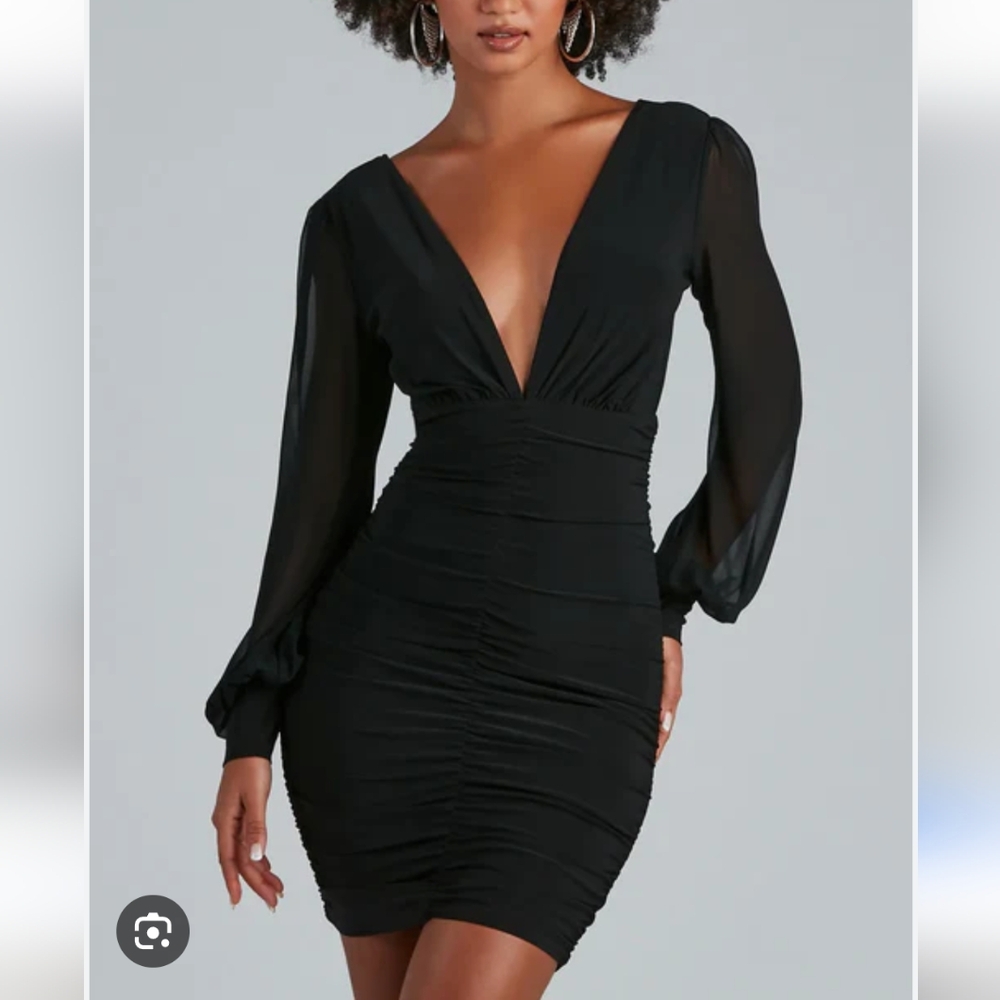 Windsor Black Bodycon Long Sleeve Dress